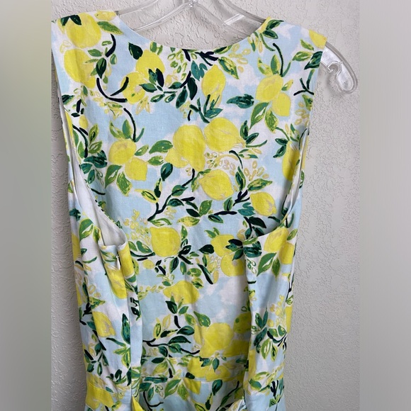 NWOT 1901 Nordstrom Tie Front Lemon Print Faux Wrap Mini Sleeveless Dress Sz XL - Picture 9 of 16